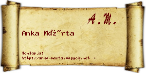Anka Márta névjegykártya