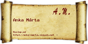 Anka Márta névjegykártya
