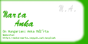 marta anka business card